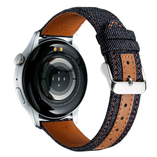 Image of Triblanc Denim Canvas Watch Straps 18mm 20mm 22mm Quick Release Personalize Smartwatch Style Replacement Strap for Men and Women