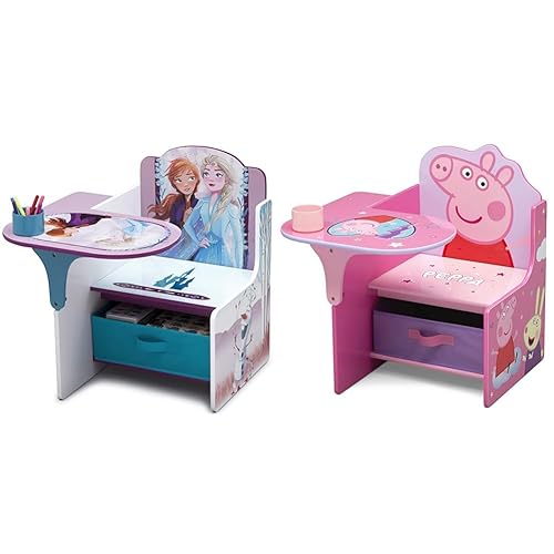 Delta Children Escritorio con silla con contenedor de almacenamiento y escritorio con silla con contenedor de almacenamiento, ideal para artes y