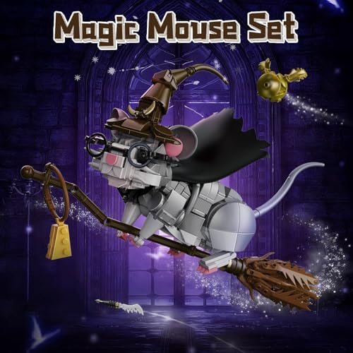Image of Vziimo Harry Mouse Animal Building Set, MOC Creative Magic Mouse Model Kit, Collectible Home Office Decor Toy Gift for Teens Adults 14+ (676PCS)
