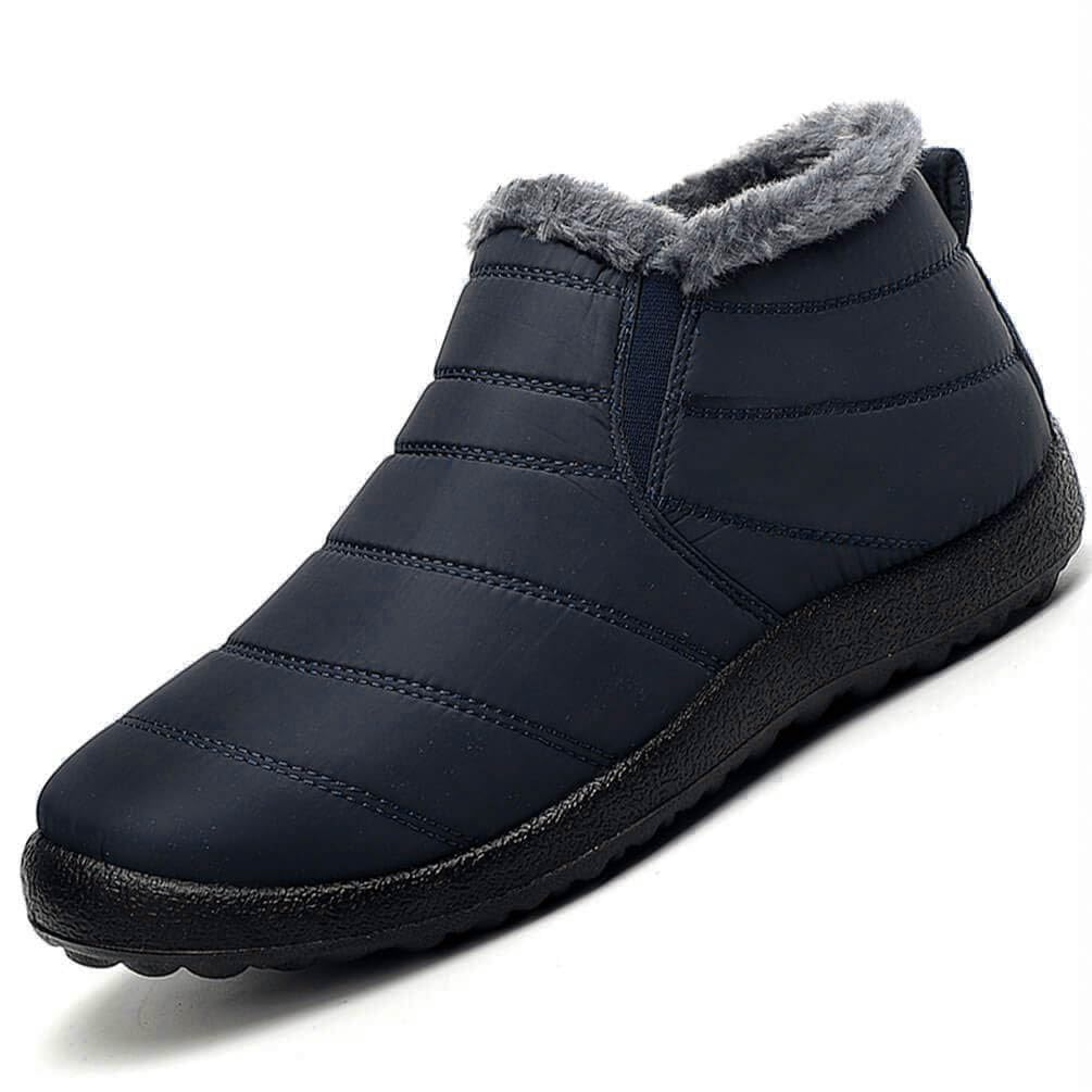 Womens Mens Winter Snow Waterproof Boots Fur Lined Flat Ankle Outdoor Walking Warm Shoes