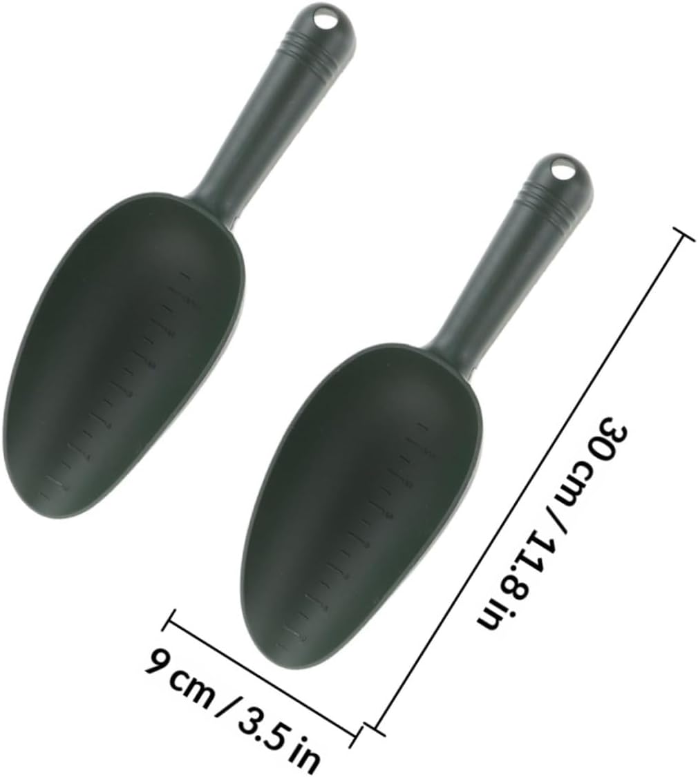 2pcs Plastic Garden Soil Shovels Military Green Small Handheld Planting Shovel for Gardening and Succulent Soil Scoop