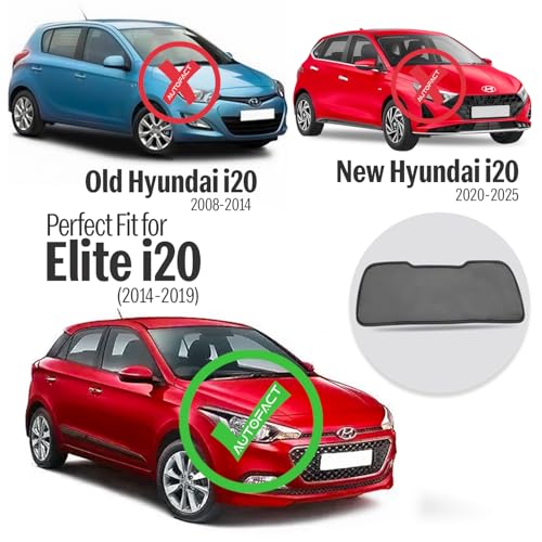 Image of Autofact Dicky Curtain for Hyundai Elite i20 (2014 to 2019) | Custom Fit Rear Windshield Sunshade | UV & Heat Protection | Foldable Mesh | Privacy & Cooling Car Accessory