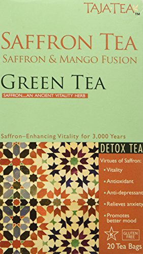 Taja Tea Saffron and Mango Detox Green Tea, 20 Bags