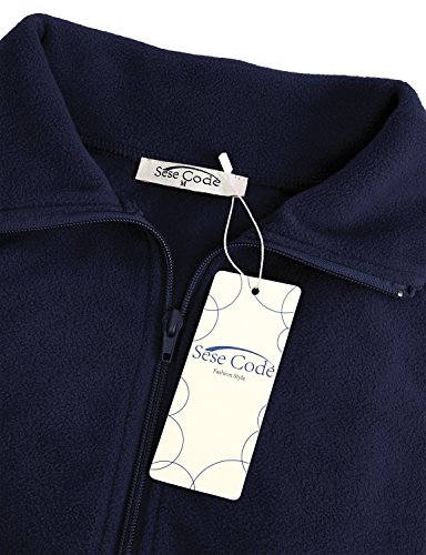 Sese Code Fleece Vest Sherpa Classic Fit With Zip Up Pockets Hight Collar Outerwear Vests Winter Thermal Sleeveless Coats Navy Blue 3Xl #TOP2