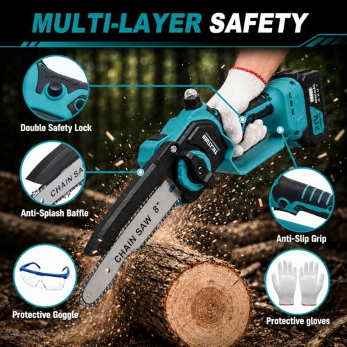 Image of TNELTUEB 4-In-1 Cordless Pole Saw & Mini Chainsaw, 1000W Brushless Motor