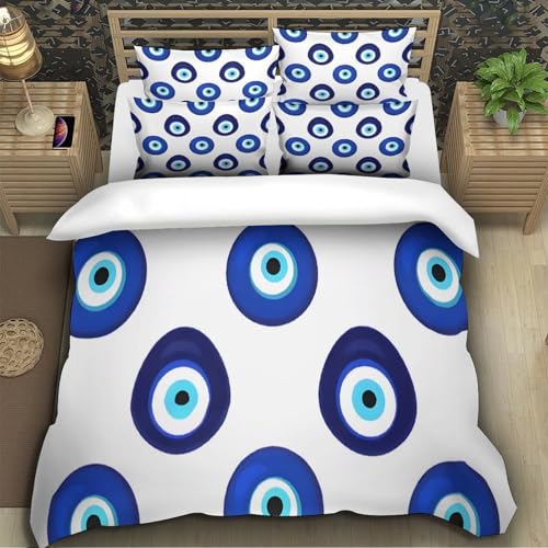 Parure de lit oeil bleu imprimé 3D pour une chambre ado moderne