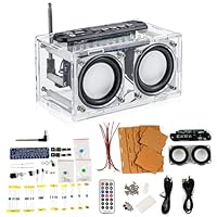 Heemol Elektronik Löt Bausatz Radio Mini Verstärker,87.5-108MHZ DIY Kit Verstärker Bluetooth Lautsprecher mit Spektrum mit LCD Display mit Fernbedienung Löten Praxis Lose Teile