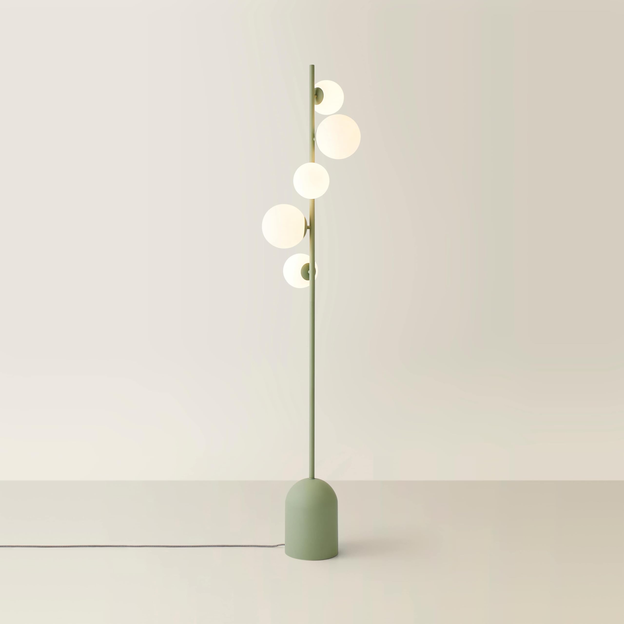 ValueLights | Sage Green 5 Way Standing Floor Lamp with Glass Globe Lampshade Living Room Hallway Light | Floor Lamps & Torchieres, Home Décor & Improvement Essential