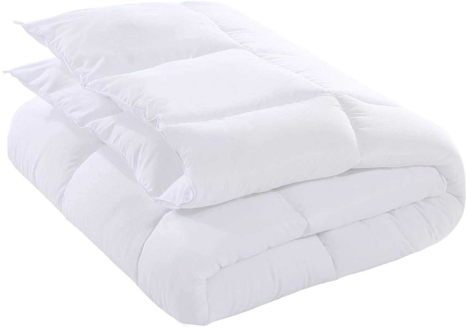 Edredón Acolchado, Relleno Nórdico 400 gr/m² en 100% Microfibra (Blanco) (Cama 150 (240x220))