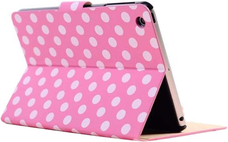 GreatCase PU Leather Smart Case Folio Flip Cover for Apple New iPad Mini 7.9 Inch with Built-in Stand Polka Dot Design (Hot Pink New)