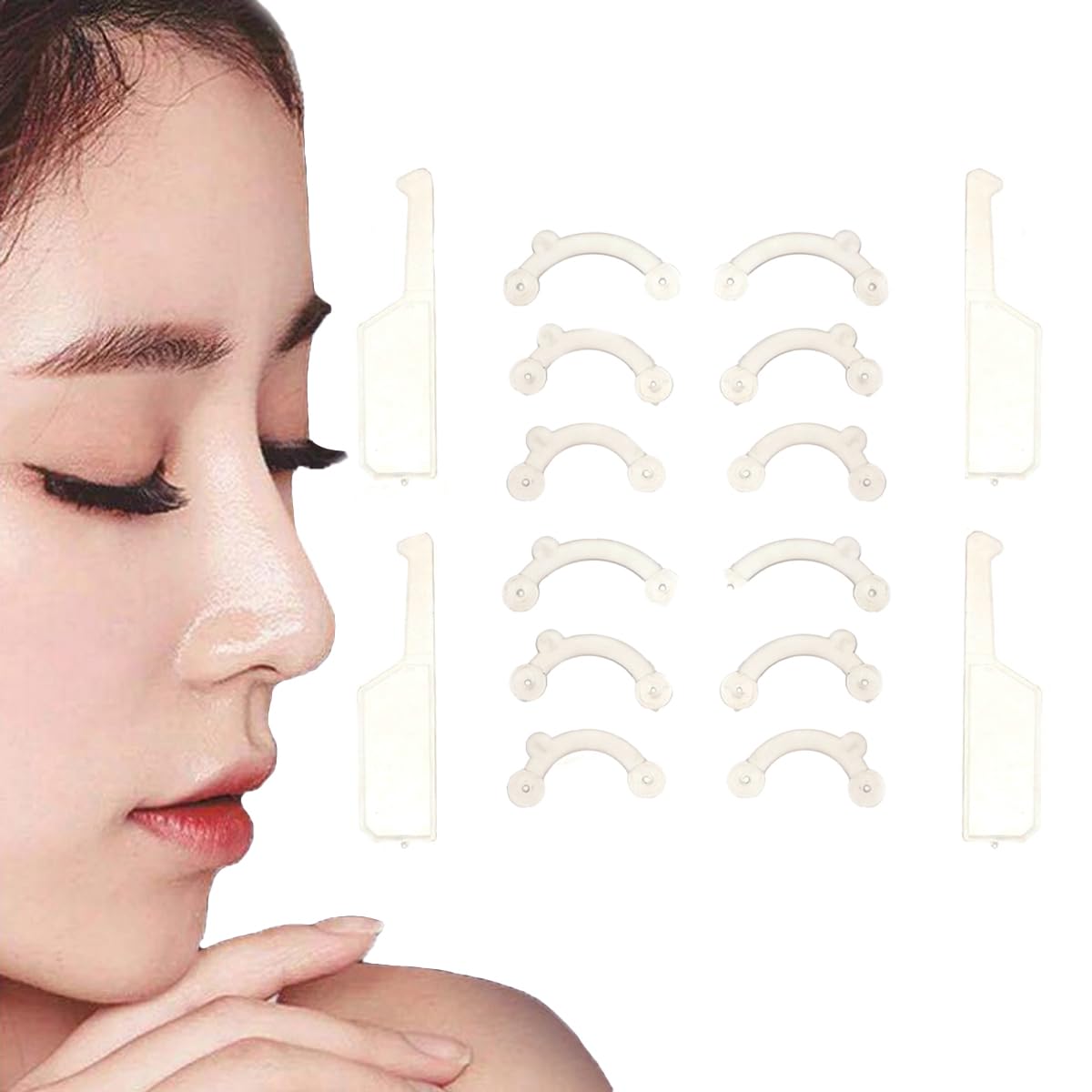 VANANA 6 paia di inserti per il sollevamento del naso, 3 misure, invisibili, in morbido silicone, nessun dolore, correttore per il naso, strumento di bellezza, comodo, facile da installare, rimovibile