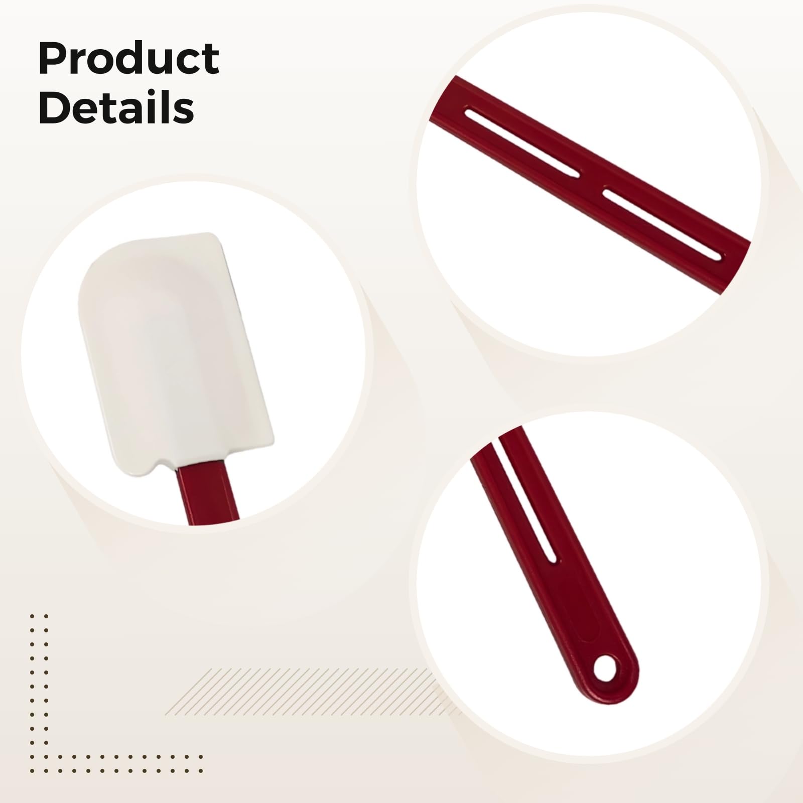 Lot de 4 spatules en silicone de 35,6 cm avec poignées ergonomiques rouges, outils de cuisson antiadhésifs, résistance aux hautes températures, nettoyage et entretien faciles