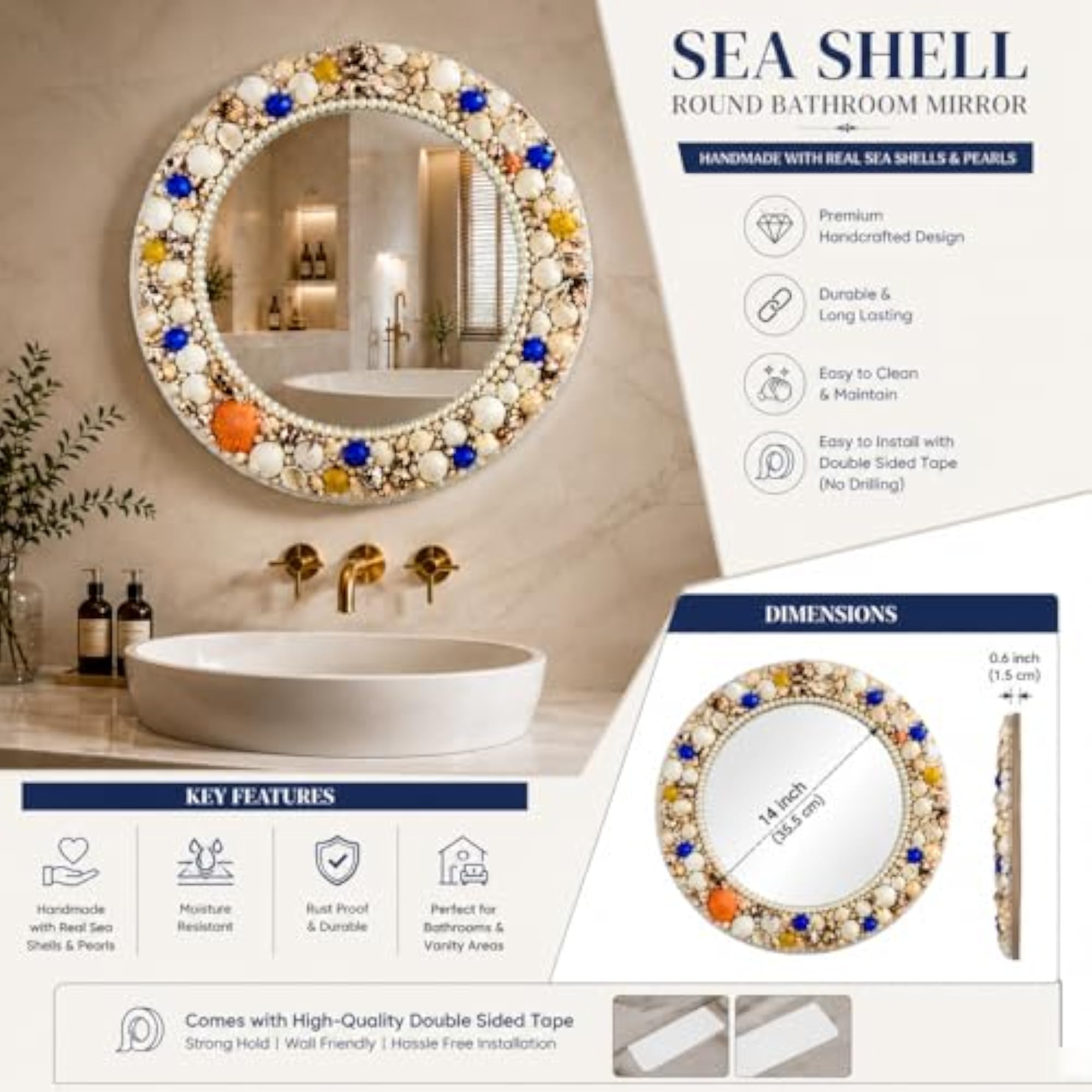 Handmade Sea Shell Wall Mirror