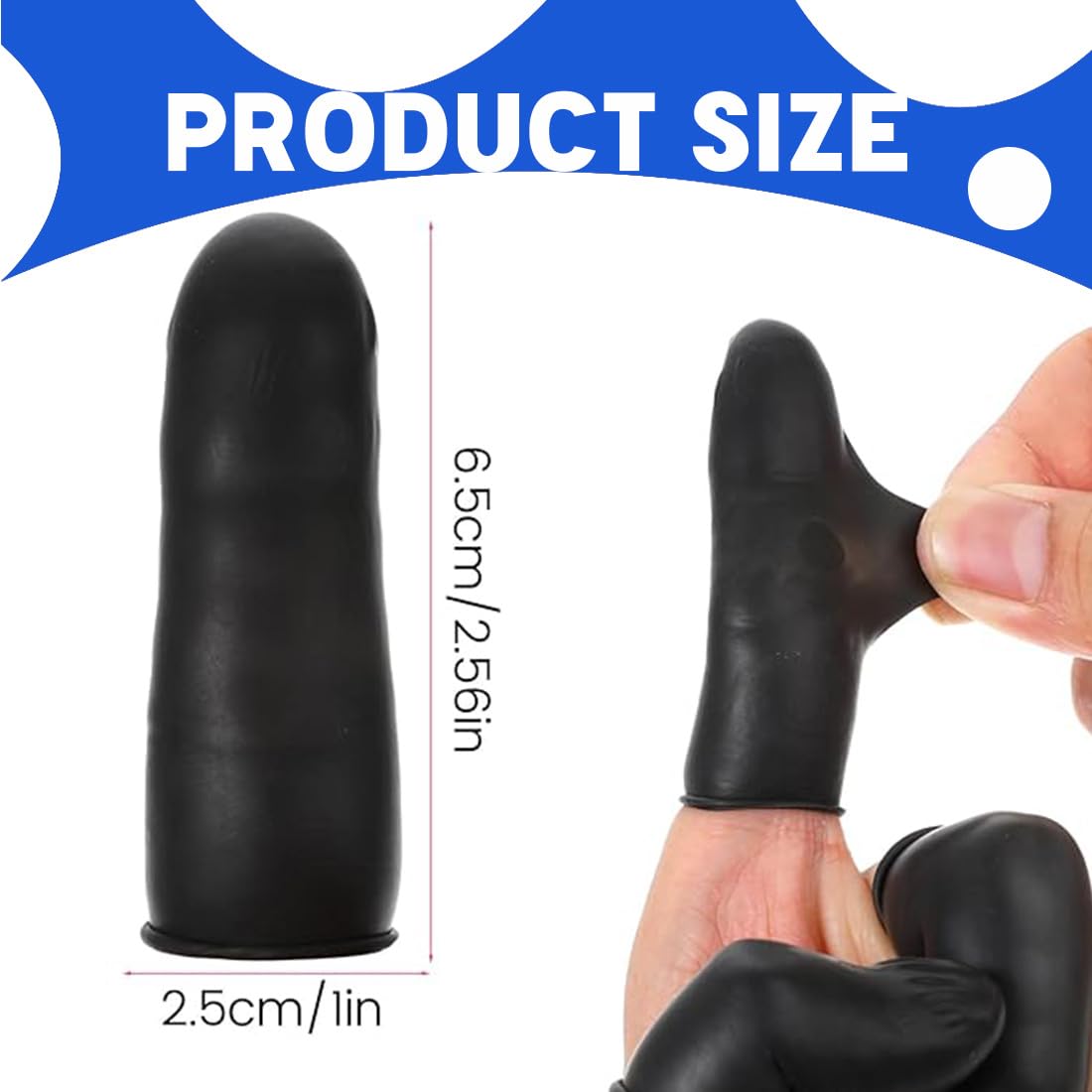 Doigtier silicone pour doigt,150 PCS Doigtiers en Latex, Caoutchouc Antistatique Protéger Les Couvre-Doigts Jetables de Protecteur de Bout des Doigts,Noir
