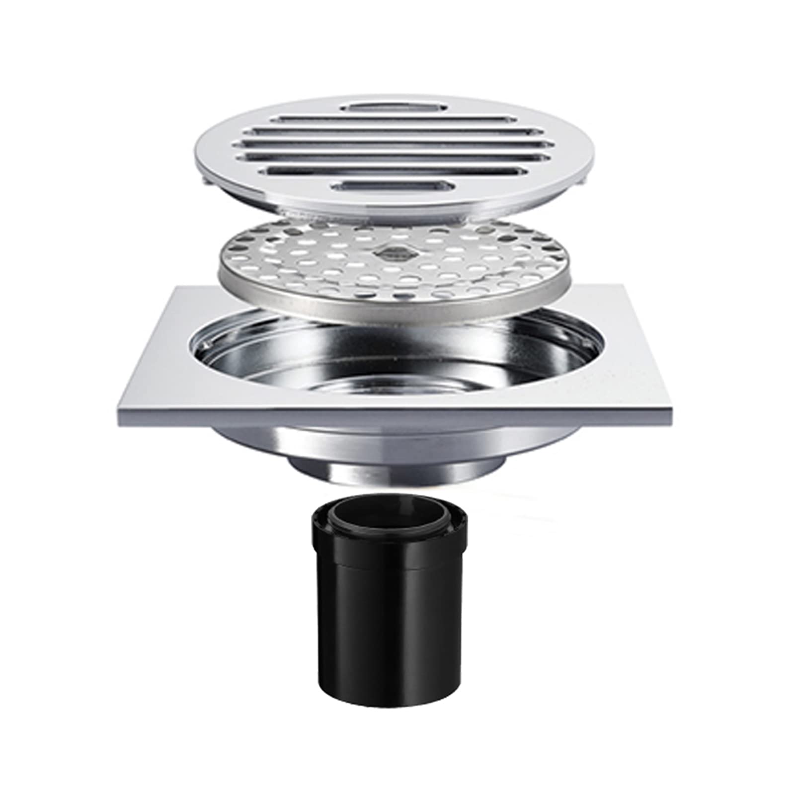 Drain de sol en acier inoxydable avec filtre à cheveux amovible pour douche