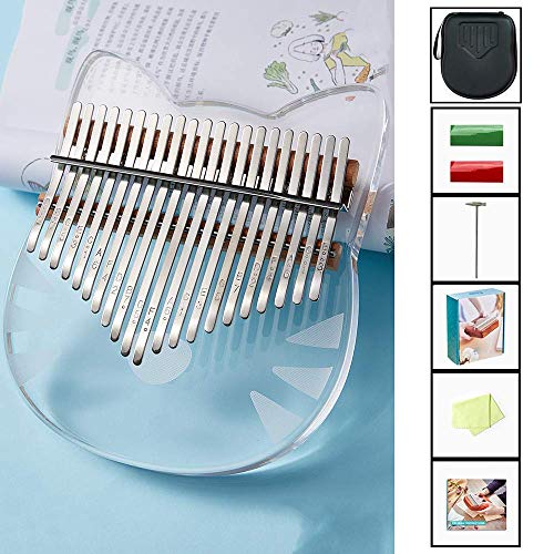 Qinmo Percusión, Thumb Piano 21 tasti integrata ad alte prestazioni scatola protettiva, portatile Finger Piano Strumento corpo di minerali metallici, con la sintonizzazione Hammer