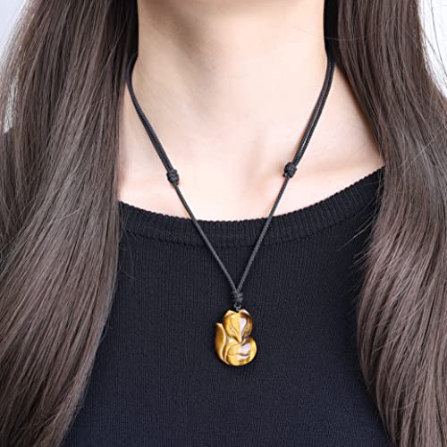 Coai Men’s Women’s Tiger Eyes Stone Fox Pendant Necklace #TOP1