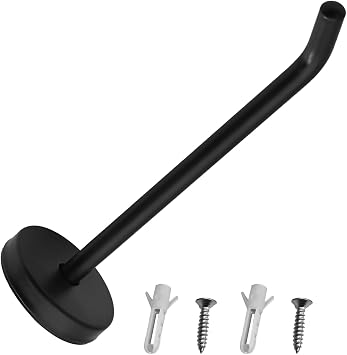 Stainless Steel Wall Hook, 120mm Height Black Elephant Nose Wall Mounted Coat Hooks for Hanging Bathroom Robe, Coat, Kitchen Utensil and Bag,1Pc