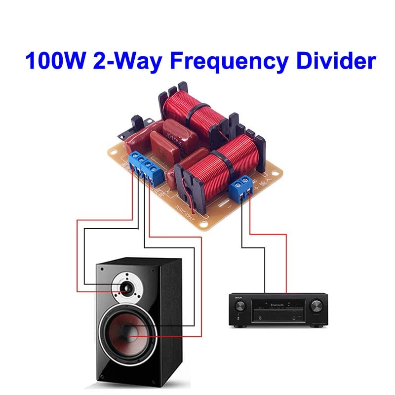 JINGERL 2PCS 100W 2Way Audio Hifi Filter Circuit Board Stereo Speaker Crossover Filters Treble/Bass 2 Unit Frequency Dividers