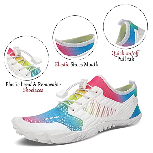 Image of MAYZERO Water Shoes Men Women Swim Surf Shoes Beach Pool Shoes Wide Toe Hiking Aqua Shoes Winter House Slippers