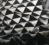 Black Triangles - Burnout Silk Velvet Fabric
