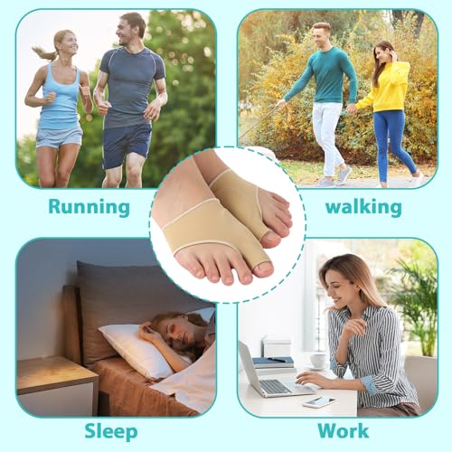 Usmlicer 2 Stück Hallux Valgus Socken, Hallux valgus korrektur, hallux valgus bandage mit Silikonpads, ballenpolster vorfuß in weichem Silikon für Männer und Frauen, Universalgröße
