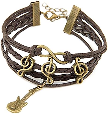 Brown Leather Multiband Sound Of Music Bracelet For Unisex (Jfbd333N)