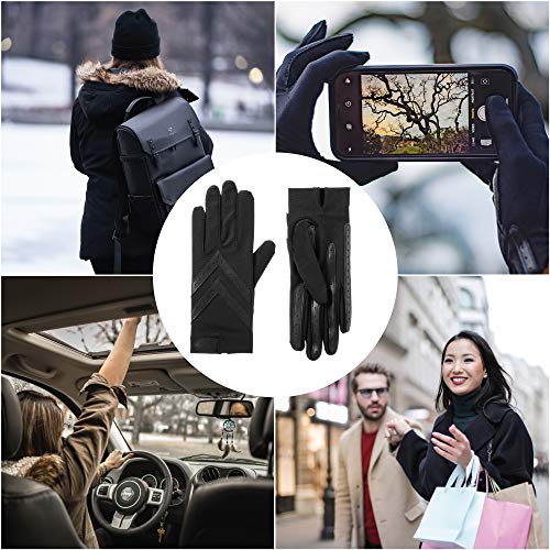 Isotoner 30101-BLK-S/M Womens Spandex Shortie Touchscreen Cold Weather Gloves thumb #4