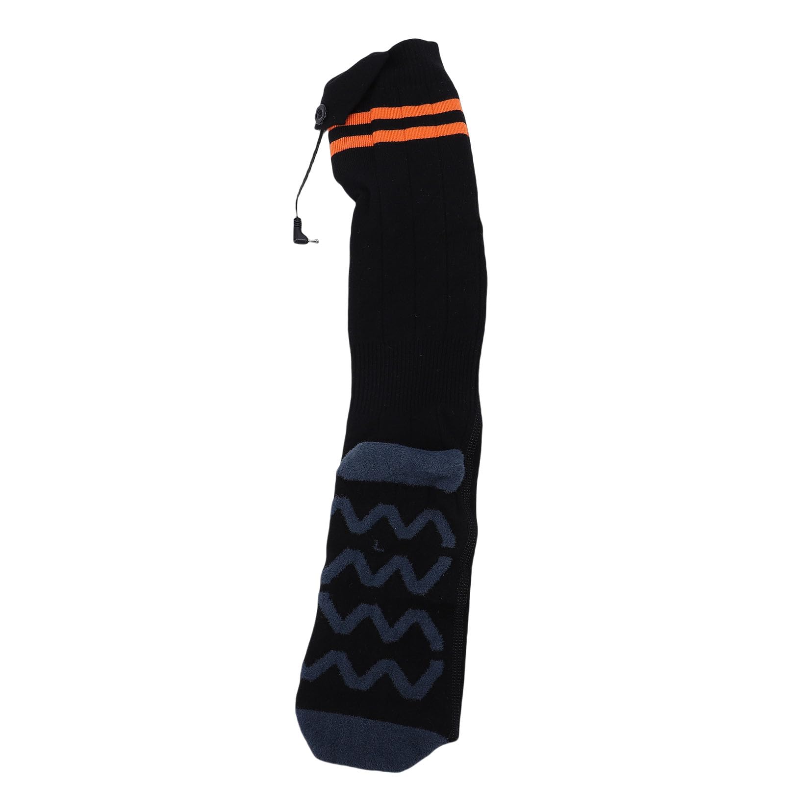 Calcetines Calefactables Calcetines Ajustables con Pilas para Hombres y Mujeres, 4 Ajustes de Calefacción para Esquiar, Acampar, Pescar, Fibra de Poliéster Naranja y Negro