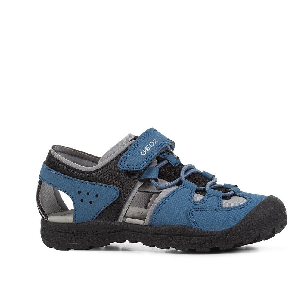 Geox J Vaniett Boy A Sandal, Lt Blue Black, 7 UK Child