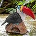 Euiroet Real Toucan Statue,Colorful Outdoor Bird Decor Sculpture- 14.2