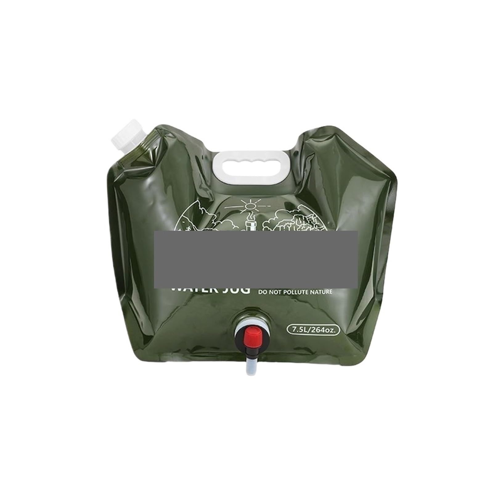 NATTCO Folding Portable Bucket Collapsible Container 7.5L Collapsible Large Capacity Container Green Container with Spigot Portable