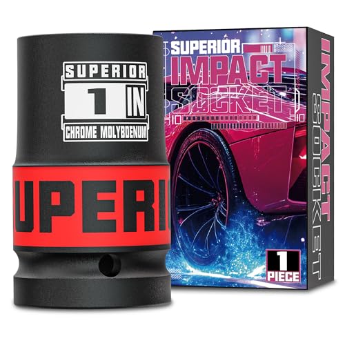 Image of 1 inch Drive Impact Socket, 1 Inch Deep Socket, SAE Axle Nut Socket, 6 Point, CR-MO, Automotive, Truck Maintenance, Heavy Equipment Repair