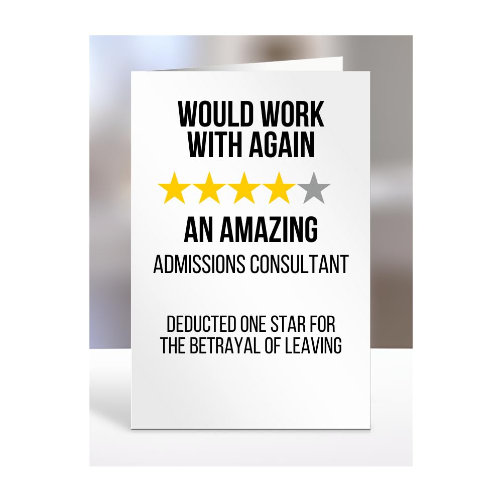 Would Work with Again, Funny Leaving Card for Admissions Consultant, Farewell, Great Gift for Colleagues, Boss, Manager, Goodbye, Christmas, Joke, Silly, Gag, A5-223a_12 — image 1