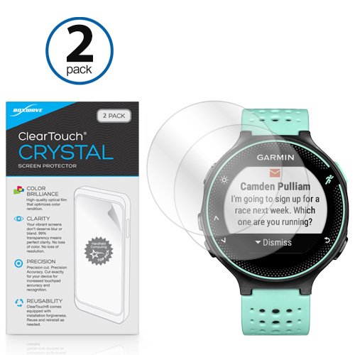 BoxWave Screen Protector Compatible with Garmin Forerunner 235 - ClearTouch Crystal (2-Pack), HD Film Skin - Shields from Scratches