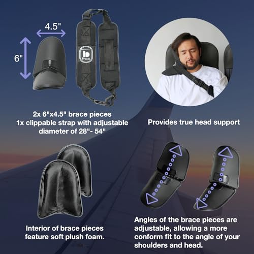 Almohada de viaje ajustable espuma negra miniatura 3