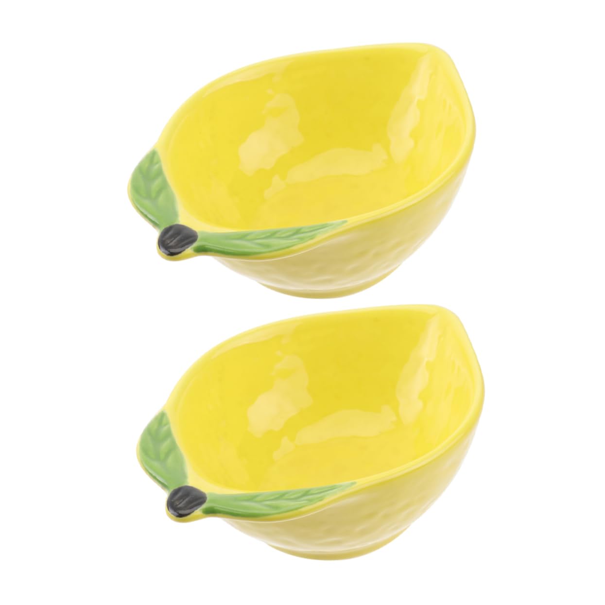 Alipis Fine Ceramic Lemon Saucer 2pcs Fruit Bowl Snack Plate Candy Decorativ for Home