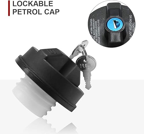 Miniatura 6 de Tapa de gas con bloqueo y tapa de combustible de 2 llaves, 5278655AB 05278655AB, repuesto para Dodge Ram 1500 2001-2016 Jeep Compass Grand Cherokee