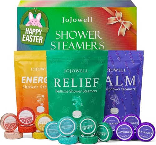 JoJowell Shower Steamers Aromatherapy - 18 Pack Birthday Gifts for Women, Men, Self Care with Natural Essential Oils Relaxation Home SPA, Easter Basket Stuffers for Adults Teens, Mothers Day Gifts
