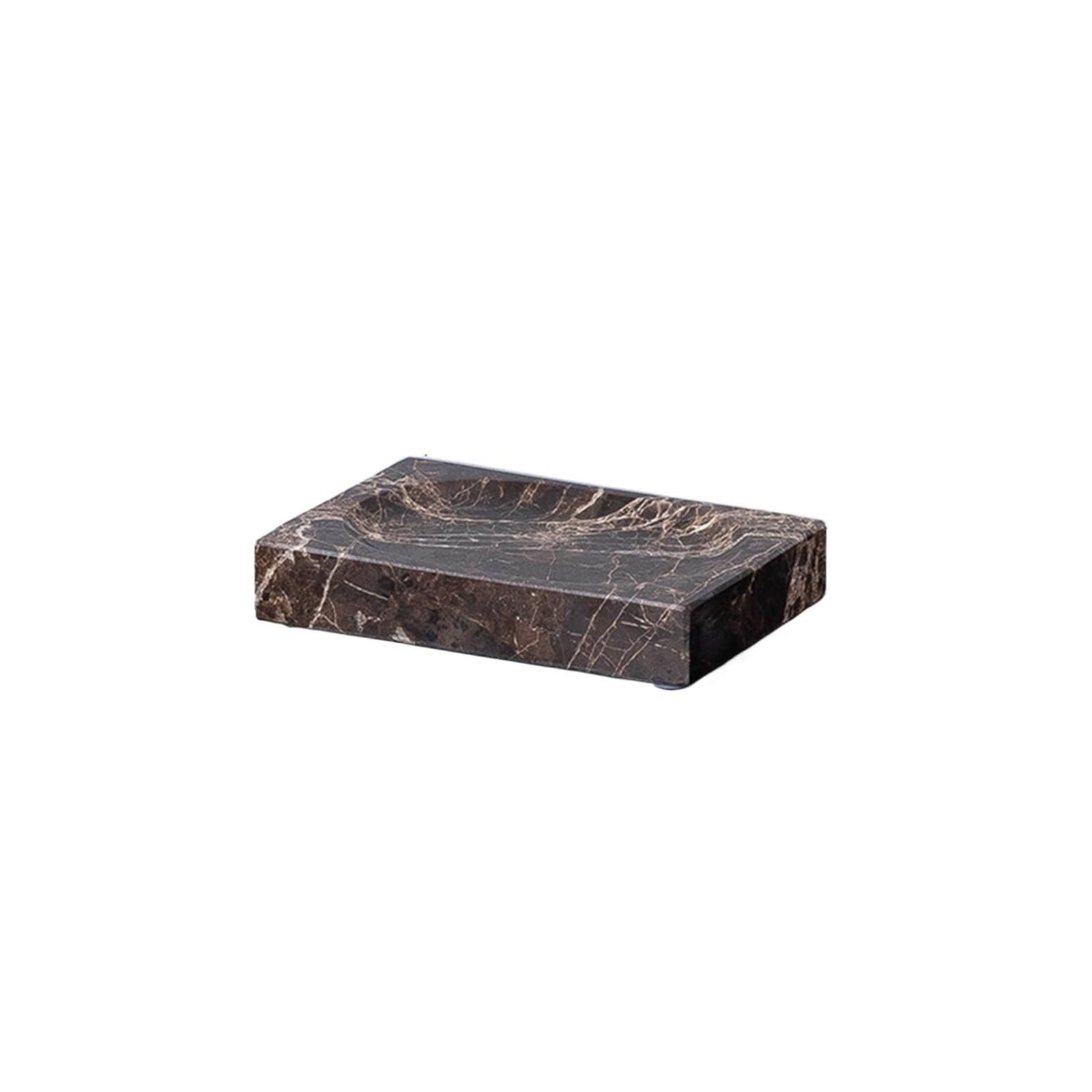 Bathroom Soap Dispenser Set Brown Natural Marble Bathroom Accessories Luxury Soap Dispenser Toothbrush Holder Dish Tray Set For(Soap Box-Square)