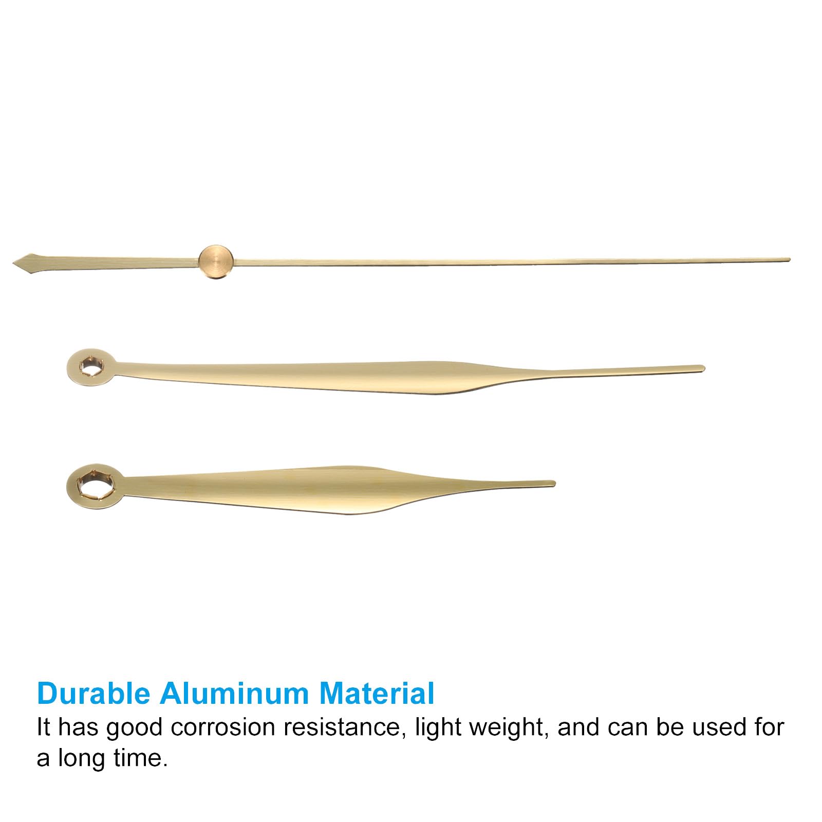 PATIKIL Replacement Clock Hands Kit, 8 Set Replacement Clock Hands Kits Clock Mechanism Movement Aluminum Wall Clock Hands Parts Replacement for Wall Clock Repair DIY, Gold, A09 - Image 4