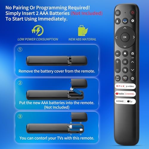 Replacement-for-TCL-Google-TV-Remote-Control, Universal Remote Compatible for TCL UHD HDR LED QLED 4K Google TVs - 5