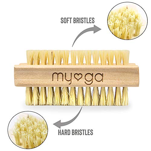Myga RY1280 Houten nagelborstel met natuurlijke haren - Dubbelzijdige schrobborstel voor het reinigen van nagels… - Afbeelding 4