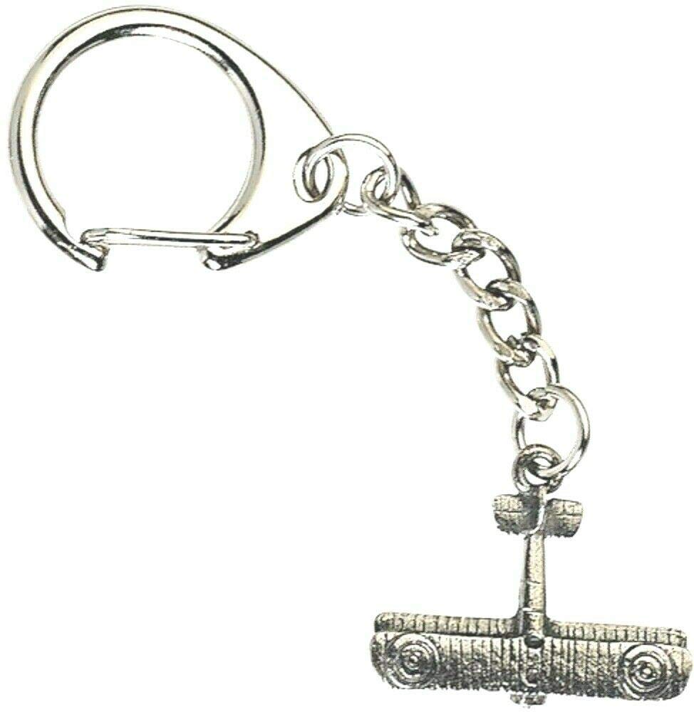 Biplane Keyring Key Chain Ring Souvenir Gift RAF WW I Aircraft Pewter UK GB
