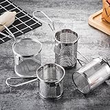 WIIYENA Colador de pasta de acero inoxidable con mango de madera, fideos, albóndigas, verduras y olla caliente