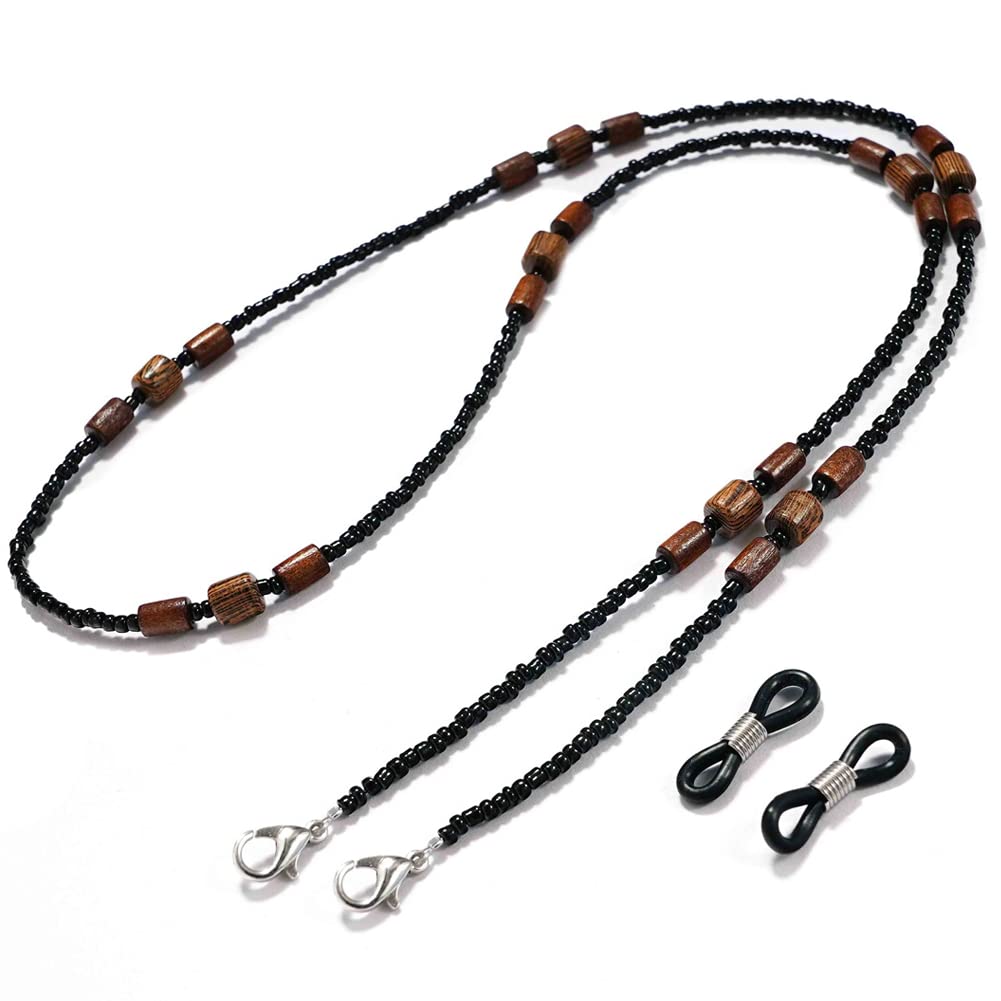 Pinicecore Unisex As Shown Eyeglass Wooden Beads Glasses Chain Sunglasses Lanyard Cord Hanging Neck Strap Spectacles Chain Lanyard Cord