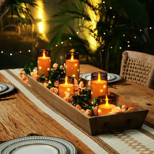 Image of Homemory Flickering Flameless Candles, Fake LED Pillar Candles with Remote
