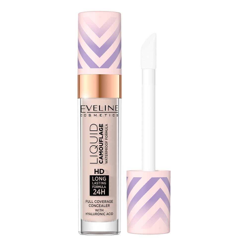 Eveline Cosmetics Liquid Camouflage wodoszczelny korektor z kwasem hialuronowym – nr 02 | Nowa edycja Liquid Camouflage zapewnia nieskazitelne krycie i korzyści pielęgnacyjne skóry