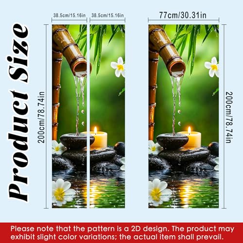 Image of Nuxovilar Bamboo Water Door Sticker 30.3x78.7 Inches PVC Decal