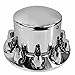 TORQUE 4 Pack of Rear Axle Wheel Cover 33mm Screw-on Lug Nut Cover for Semi Truck (Chrome Plated ABS Plastic) (Universal Fit) (TR584-TWC)